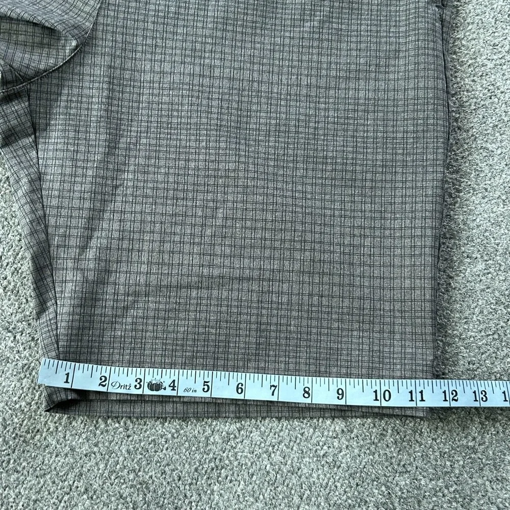 Adidas Shorts Mens 38 Gray Check Golf Chino Performance Microfiber 11 Inseam